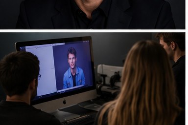 Tethered monitor review during a portrait round.