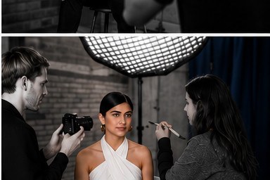 Alt makeup BTS — pulling back for the wide.